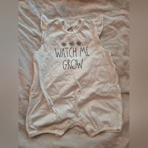 Rae Dunn Baby Romper Watch Me Grow Size 6-9 Months